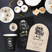 RIP Twenties Spooky Black Skull Verjaardagsfeestje Papieren Bordje