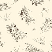 Brullende Art Deco Bi-planes - geschetst patroon. Koffiemok