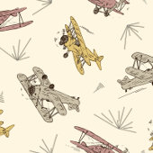 Art Deco Bi-planes - geel Vaderdag. Kaart