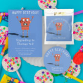 Rode 3D robot kinderen verjaardagsfeestje Servet