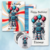 Robot thema gepersonaliseerde verjaardag spandoek