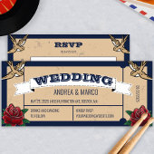 Rockabilly Tattoo Gotische bruiloft Informatiekaartje