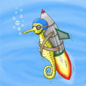 Speedy Rocket Seahorse Verjaardagsuitnodiging Kaart