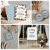 Eerste Westerne Cowboy 1e verjaardag van Rodeo Pap Papieren Bordje