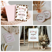 Eerste Westerne Cowboy 1e verjaardag van Rodeo Pap Papieren Bordje