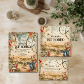 Rodeo Boots & Cactus 1st Birthday Bedankkaart