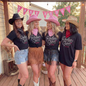 Custom Pink Rodeo Crew Bachelorette Party T-shirt