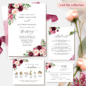 Website van Elegant Burgundy Blush Wedding / Detai Informatiekaartje