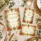 Romantische Art Nouveau Botanische Bruiloft Save The Date