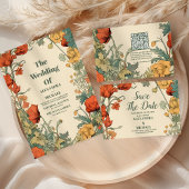 Foto Romantische Art Nouveau bruiloft Save The Date