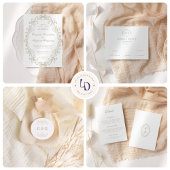 Romantic Baroque Ornate Frame Wedding Details Informatiekaartje