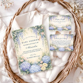 Romantic Blue Hydrangea Garden Baby Shower Kaart