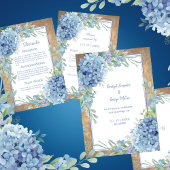 Romantische Blauwe Hortensia Monogram bruiloft Servet