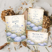 Romantic Blue Hydrangea Wedding Kaart