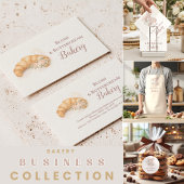 Romantic Blush Croissant Bakery Business Visitekaartje