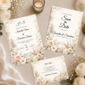 Romantische Blush Tuin Sereniteit Bruiloft Save The Date