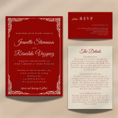 Antieke monochrome robijnrode botergele trouwring kaart