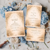 Romantic Botanical Wildflower Garden Wedding Kaart