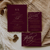 Romantic Gold Foil | Vlaams bruidshuwelijk van Bou Folie Uitnodiging