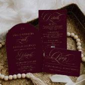 Bourgondische luxe bruiloft RSVP kaartje