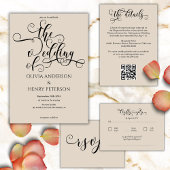 Elegant Romantic Calligraphy Script Wedding Kaart