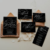 Romantische Kalligrafie Zwart Save the Date Sticke Ronde Sticker