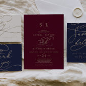 Romantic Burgundy Calligraphy Menu Choice RSVP