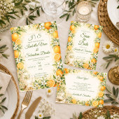 Romantische Citrus Bruiloft Save The Date