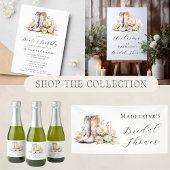 Rustic Floral Waterverf Boots Vrijgezellenfeest Kaart