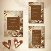 Romantisch Dromerig Bloemen Huwelijk Programmakaart