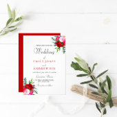 Romantic Elegant Red Rose Weddenschap Wijn Label Wijn Etiket