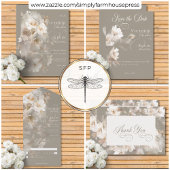 Romantische Etherische Neutrale Beige Bloemenbruil Kaart