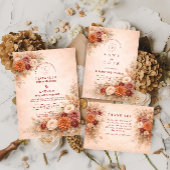 Romantic Fall Floral Wedding Kaart