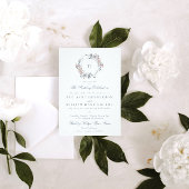 Romantic Floral Wreath Waterverf Monogram Weddensc Programmakaart