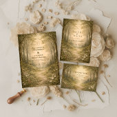 Romantic Forest Path Wedding Kaart