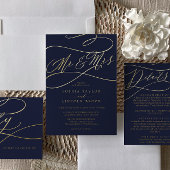Romantic Gold Foil | Vlaams marineslag Folie Uitnodiging