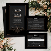 Romantische Gotische Bruiloft Minimalistische info Informatiekaartje