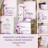 Lavender Gold Floral Wedding Save the Date