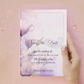 Romantic Purple Floral Wedding Photo Save the Date