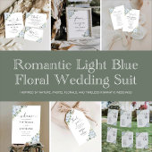 Romantic Light Blue Floral Wedding Save The Date