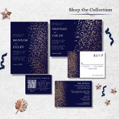 Romantic Navy Roos Gold Stardust Programmakaart