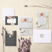 Uitgestelde Ultimate Grey Bohemian Pampas Save The Date (Personaliseer de collectie van deze zelfstandige maker.)