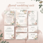 Romantisch Pastel Bloemendecor Bruiloft Tafelnumme Kaart