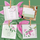 Elegant Romantisch Roze Wildbloemen Waterverf Kuns Save The Date