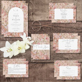 Romantische Roze Blush Bloemen Monogram Boog Kaart