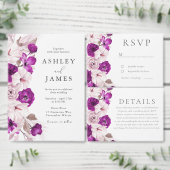 Romantische Plum & Blush Waterverf bruiloft Save The Date (Personaliseer de collectie van deze zelfstandige maker.)