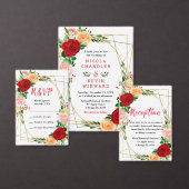 Romantic Red and Orange Roses Wedding Welcome Sign Poster (Personaliseer de collectie van deze zelfstandige maker.)