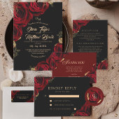 Elegant Burgundy Gold Drink Menu