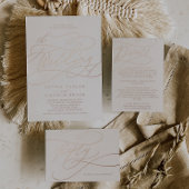 Romantisch Roos Gold Foil Monogram Weddenschap Folie Uitnodiging