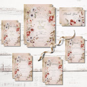 Romantisch Roos Roze Goud Bloemen Bruiloft Kaart